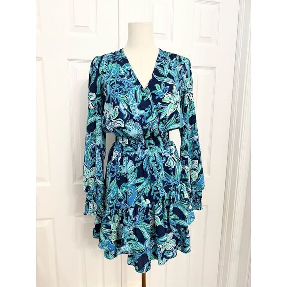 Lilly Pulitzer Dresses & Skirts - Lilly Pulitzer Women's High Tide Navy Take It or Leaf It Cristiana Dress Size 00